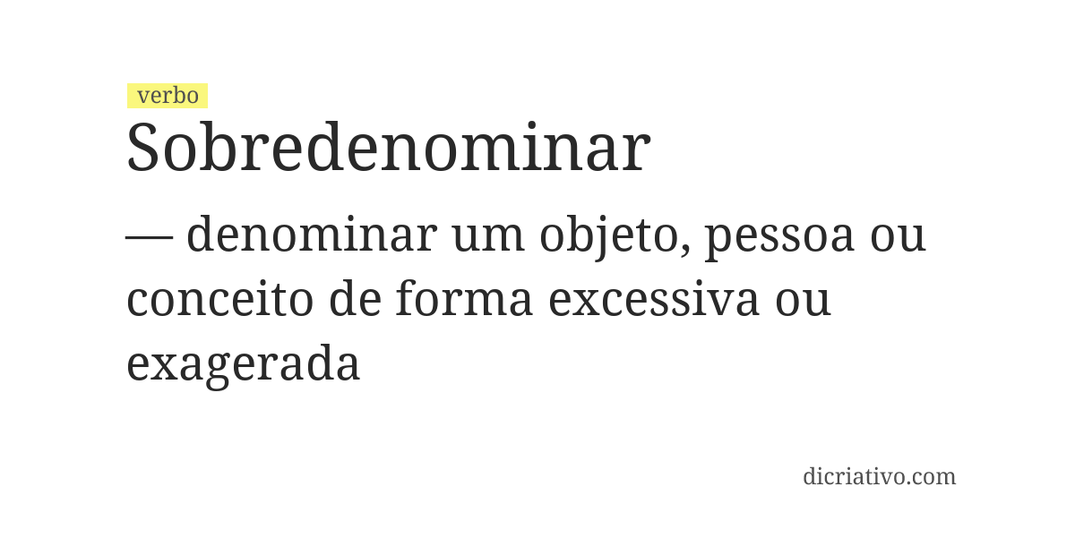 Significado de sobredenominar