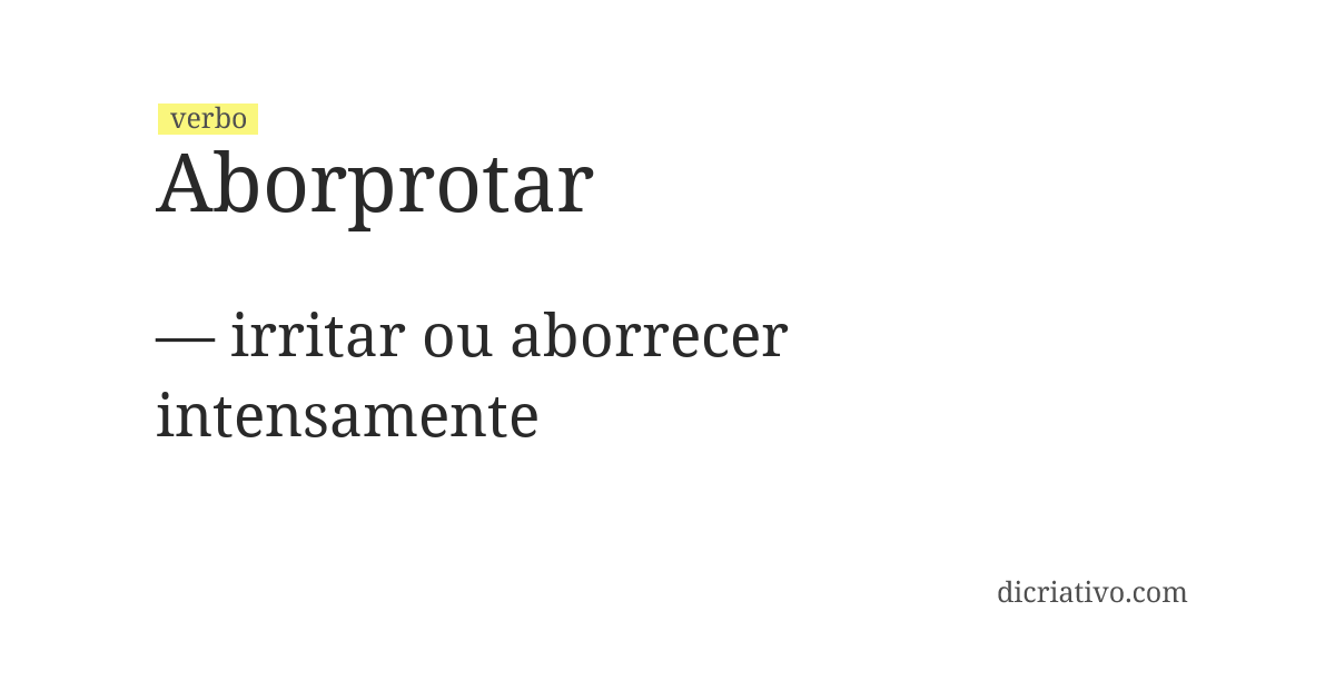 Significado de aborprotar