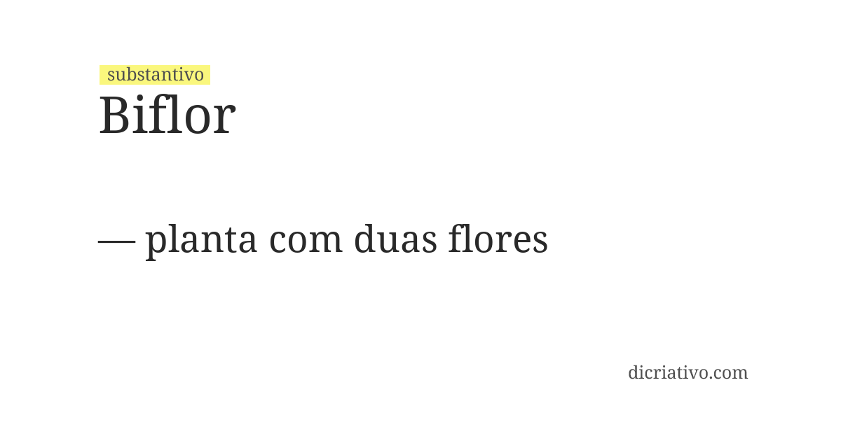 Significado de biflor
