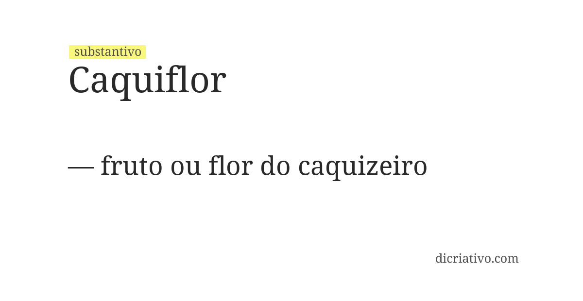 Significado de caquiflor