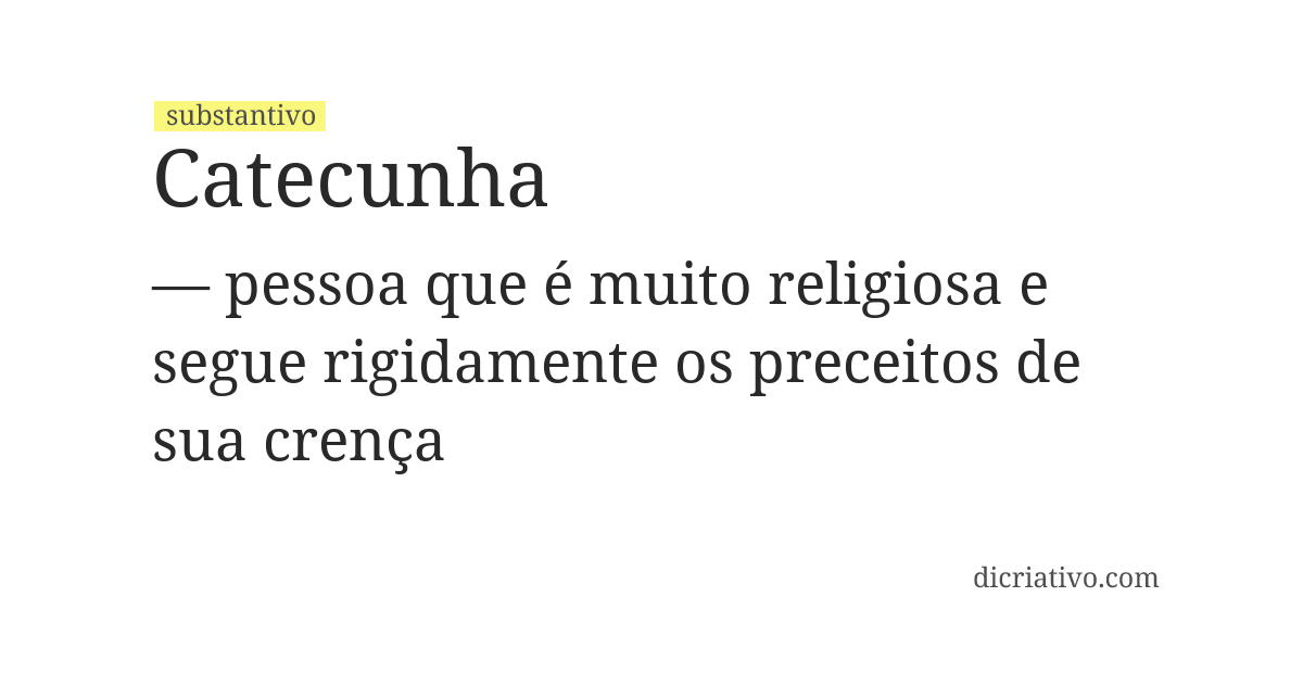 Significado de catecunha