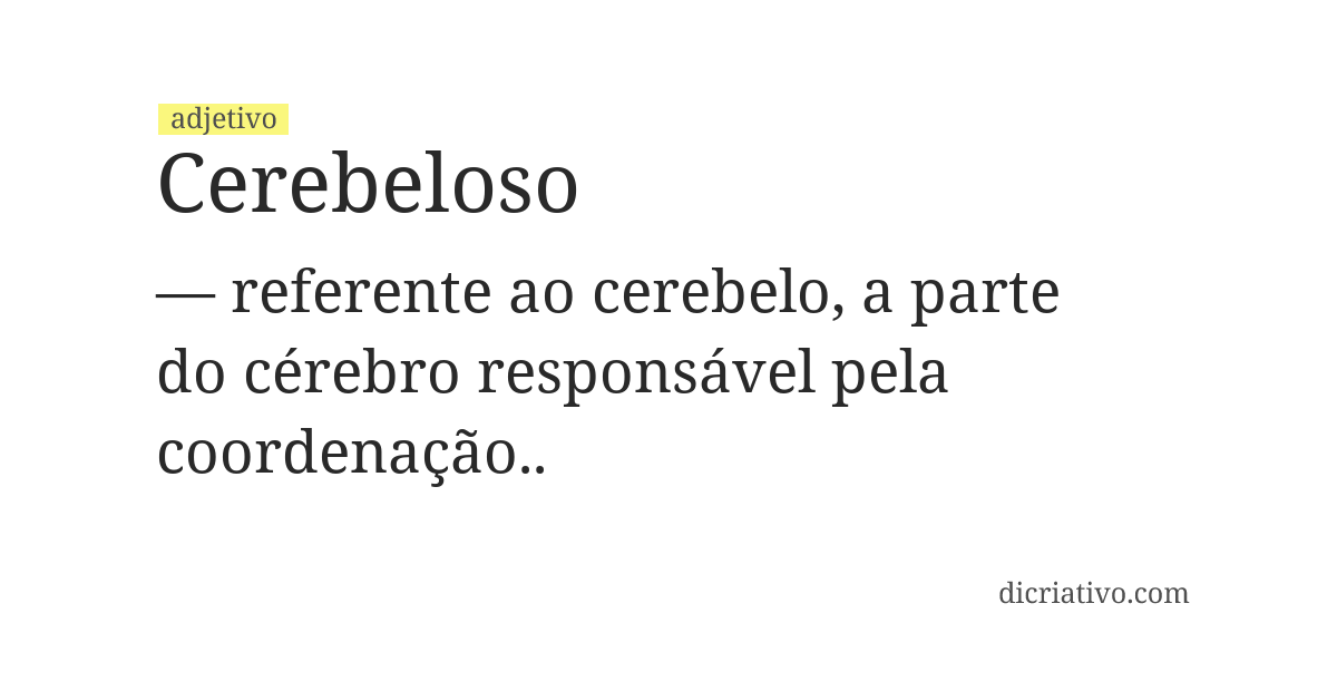 Significado de cerebeloso