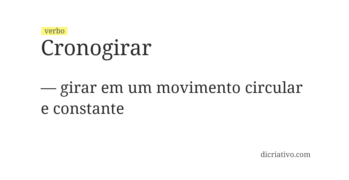 Significado de cronogirar