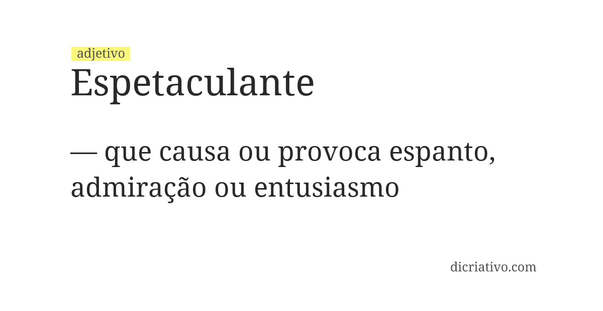 Significado de espetaculante