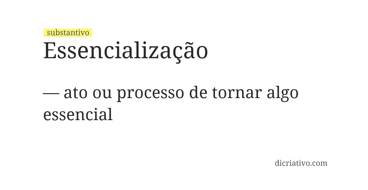 Significado de essencialização