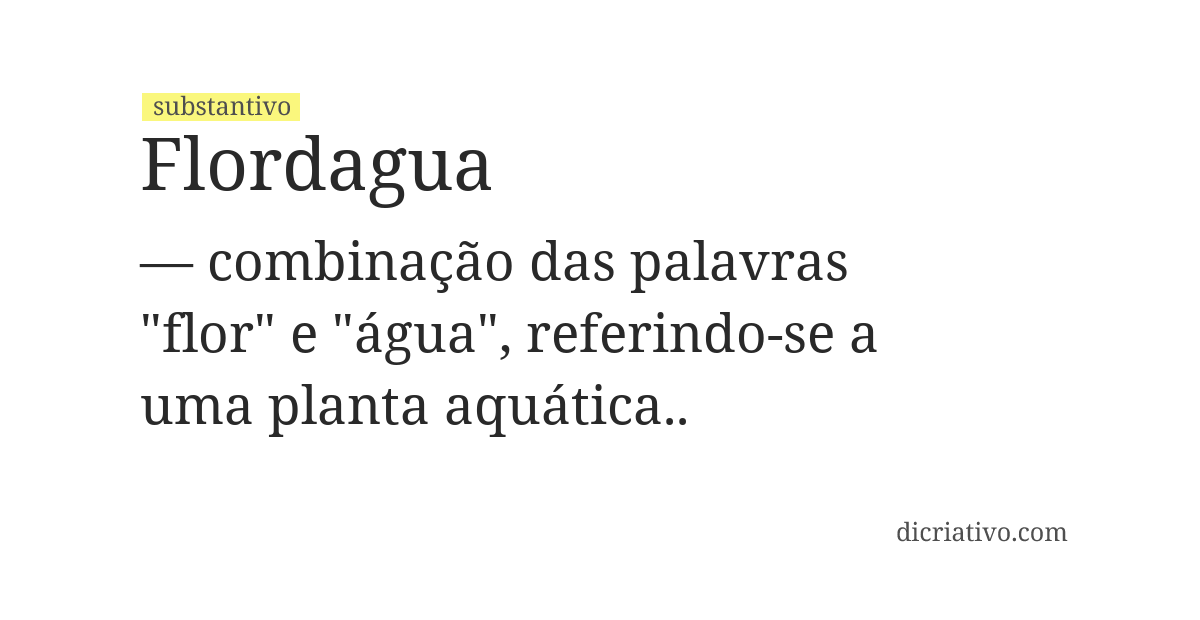 Significado de flordagua