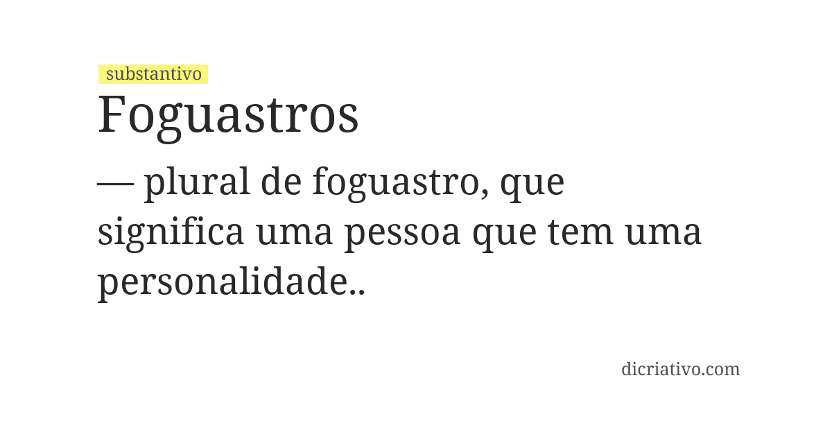 Significado de foguastros