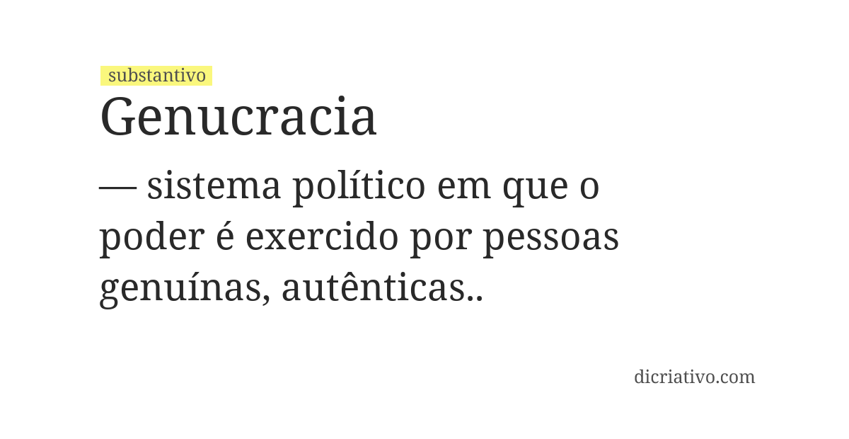 Significado de genucracia