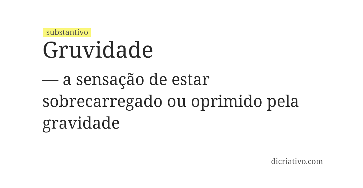 Significado de gruvidade