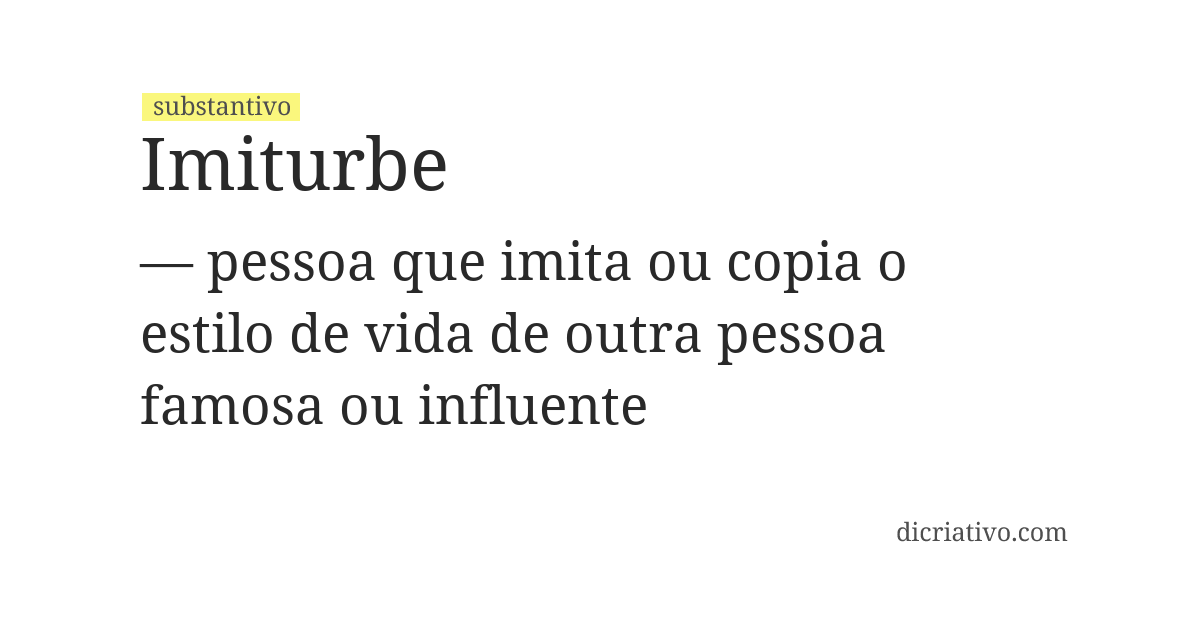 Significado de imiturbe