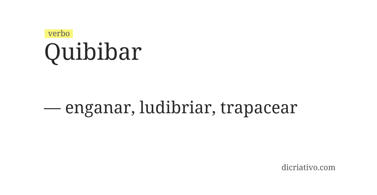 Significado de quibibar
