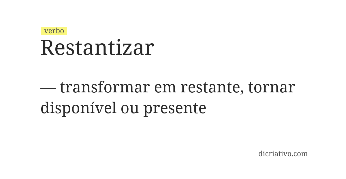 Significado de restantizar