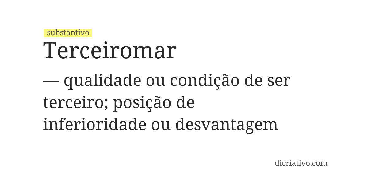 Significado de terceiromar