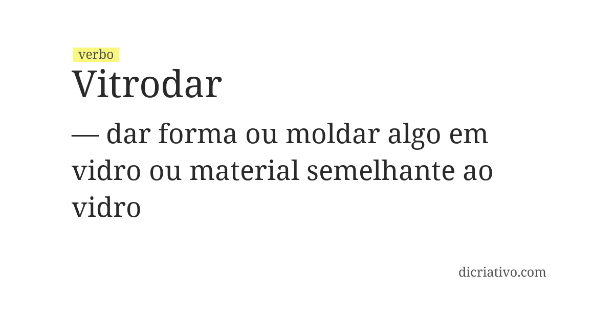 Significado de vitrodar