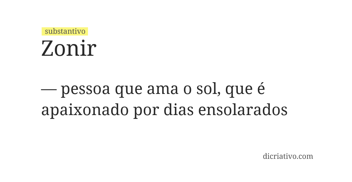 Significado de zonir