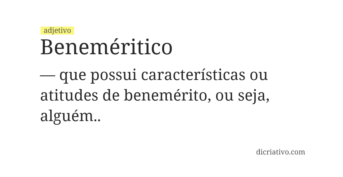 Significado de beneméritico