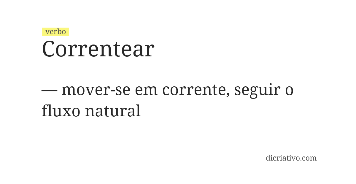 Significado de correntear