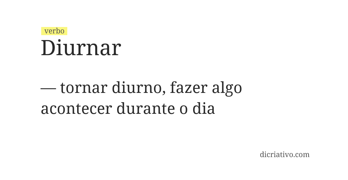 Significado de diurnar