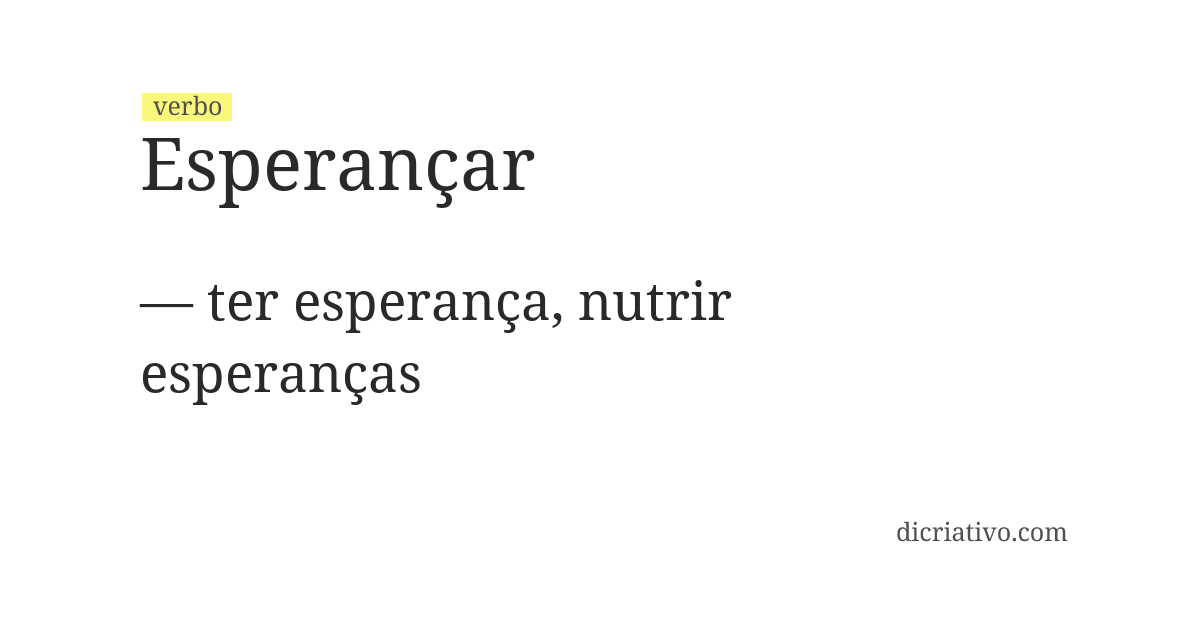Significado de esperançar