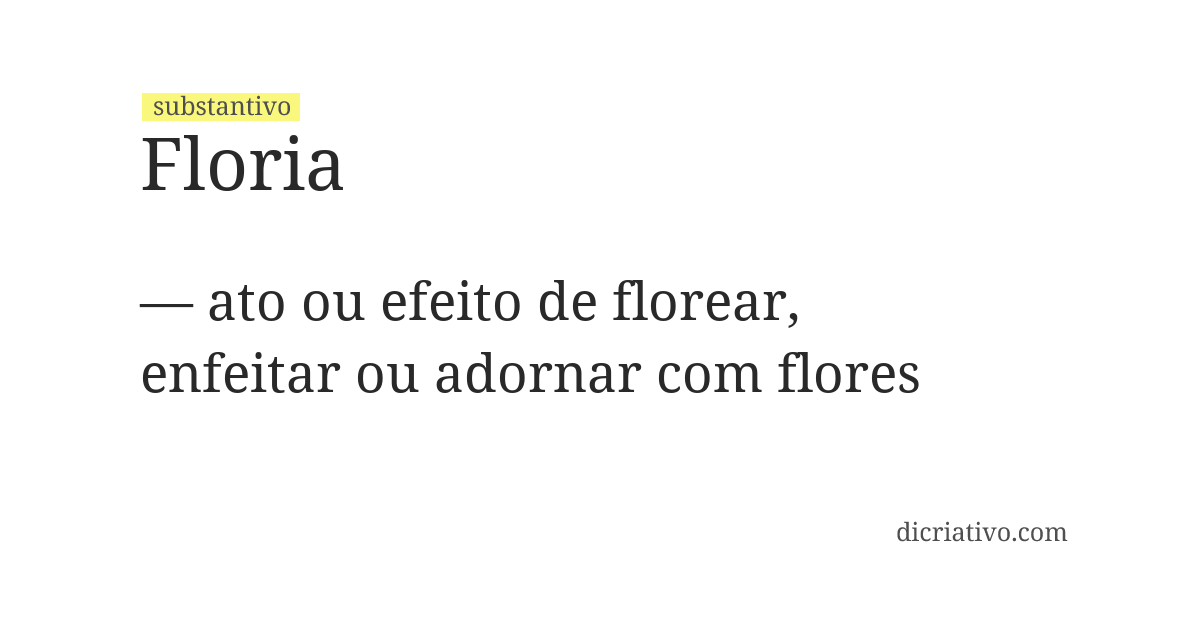 Significado de floria