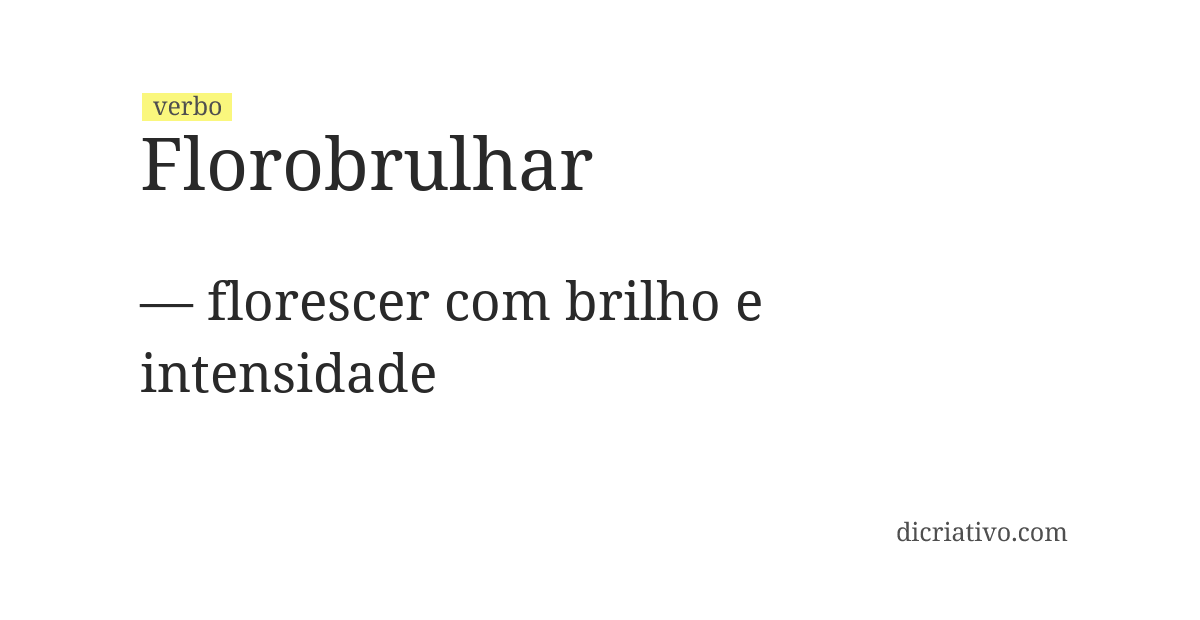 Significado de florobrulhar