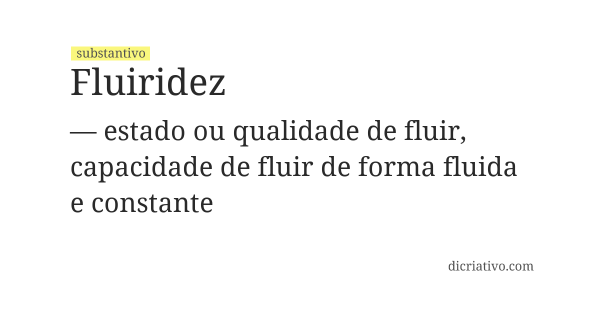 Significado de fluiridez