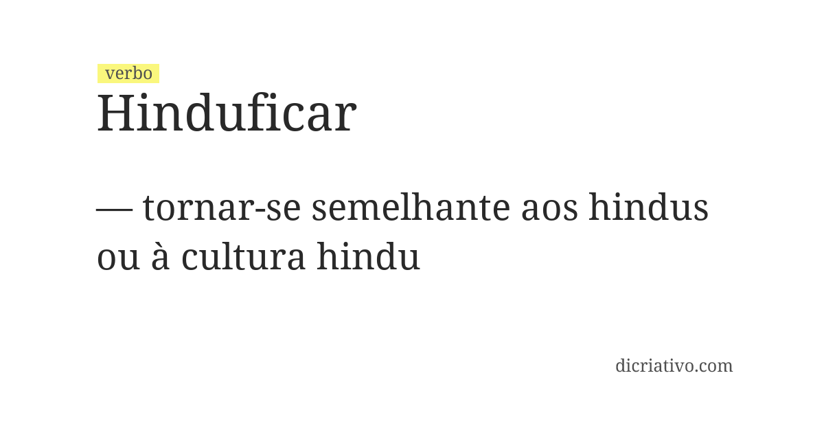 Significado de hinduficar