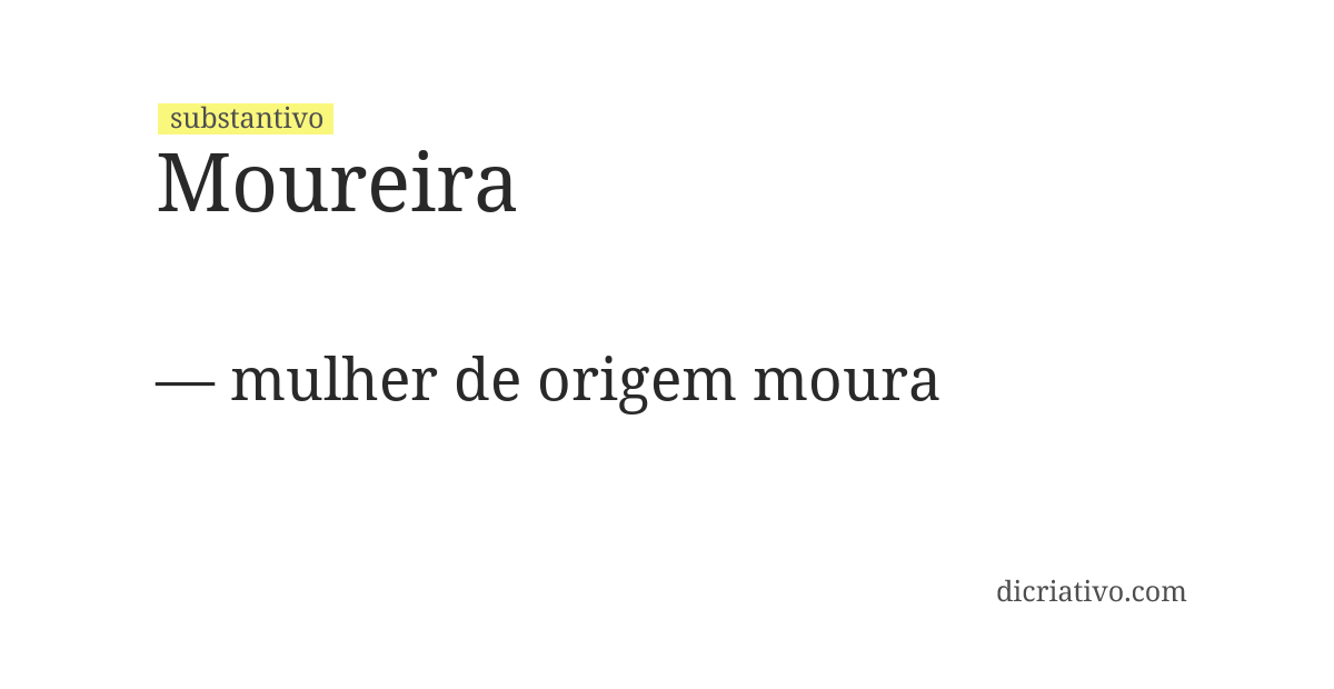 Significado de moureira