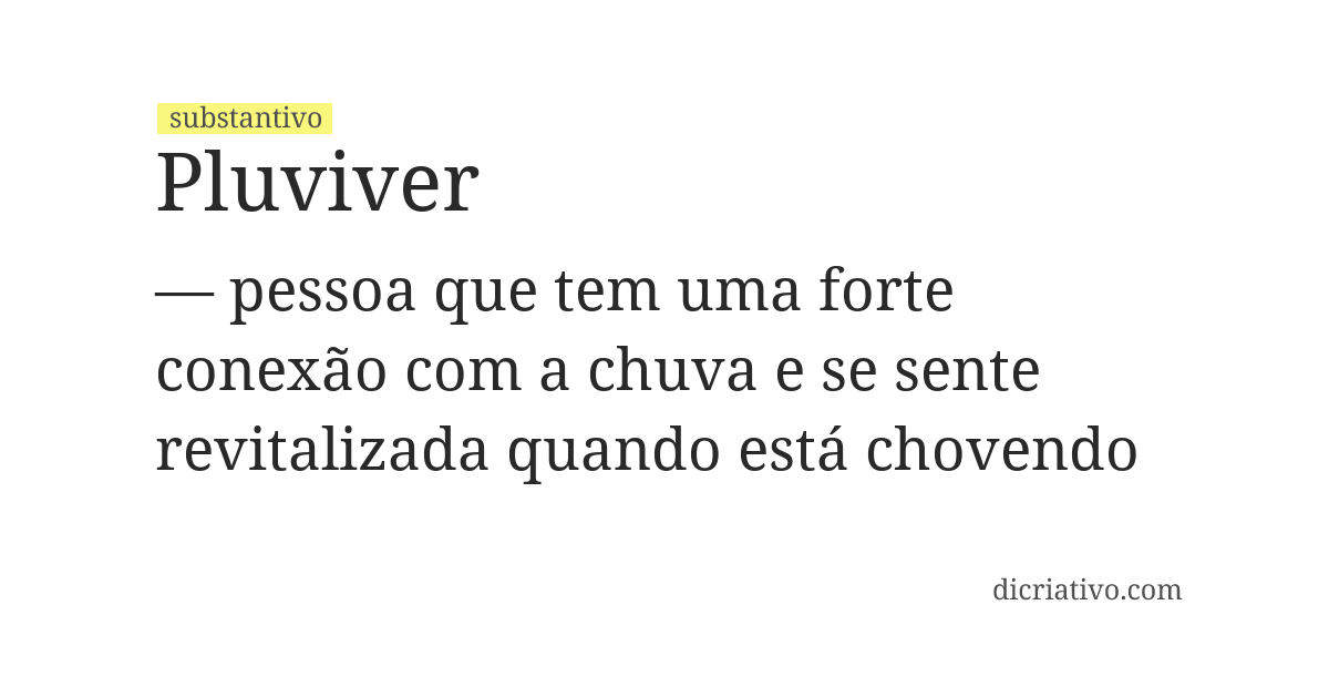 Significado de pluviver