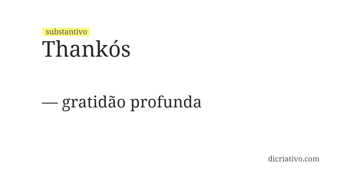 Significado de thankós