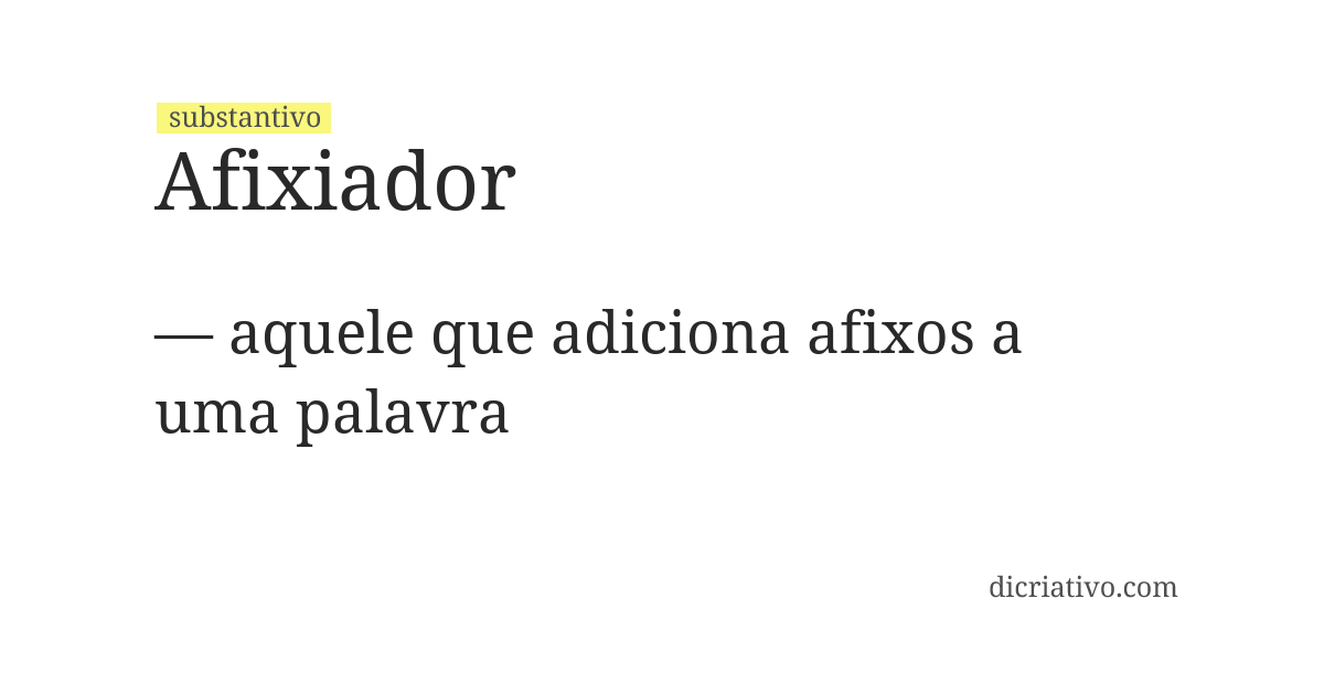 Significado de afixiador