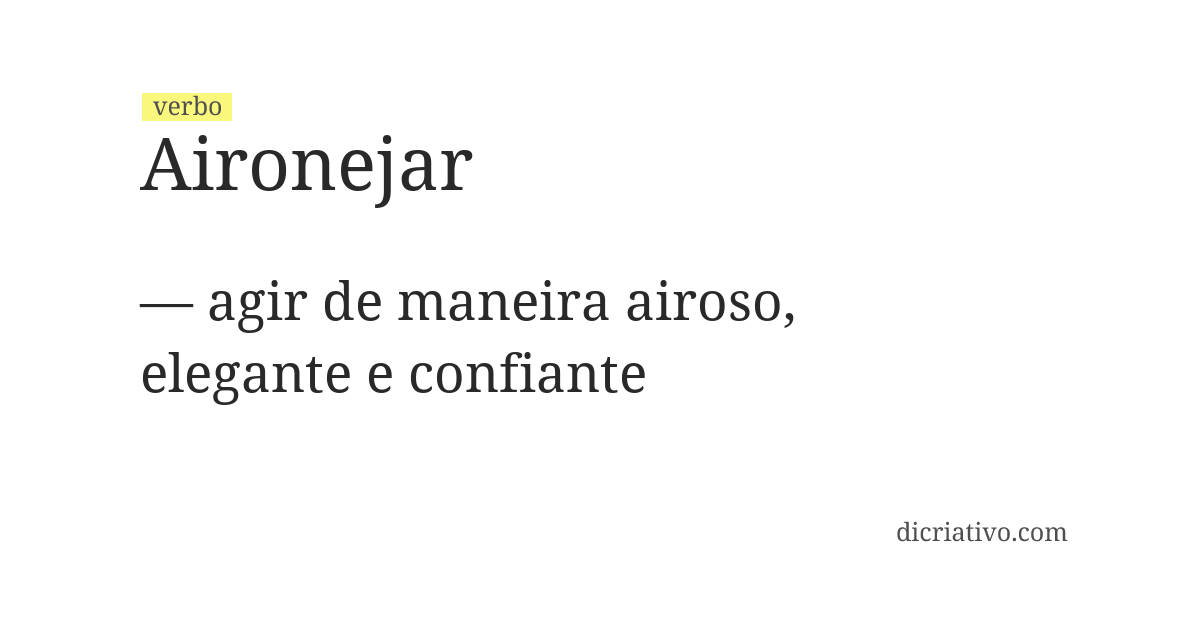 Significado de aironejar