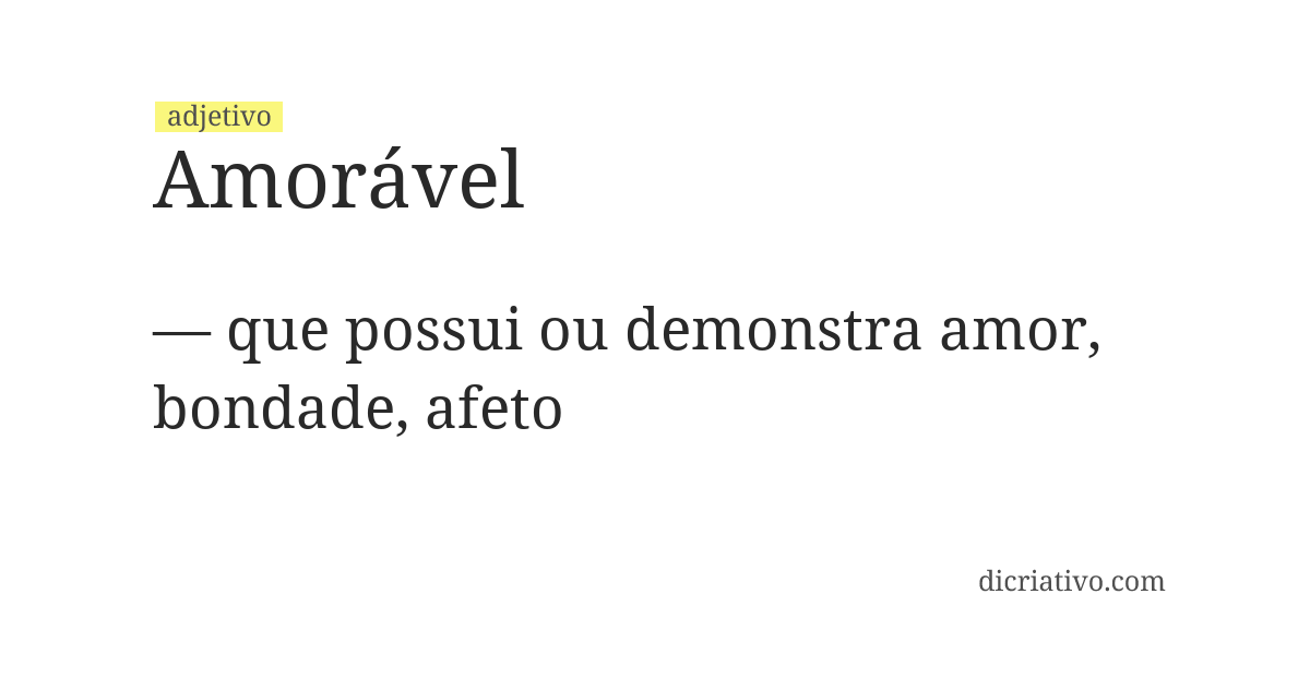 Significado de amorável
