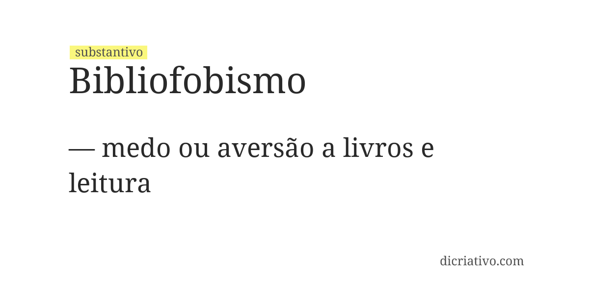 Significado de bibliofobismo