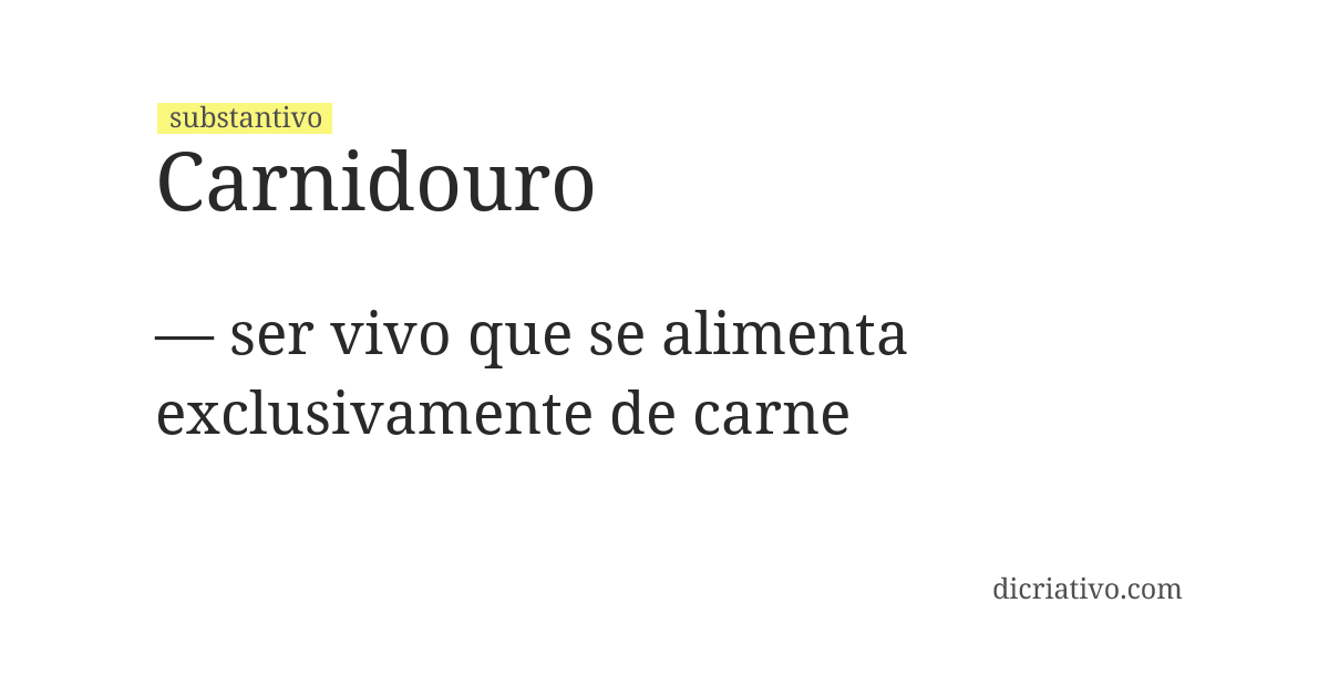 Significado de carnidouro