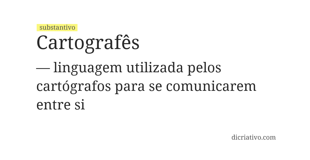 Significado de cartografês