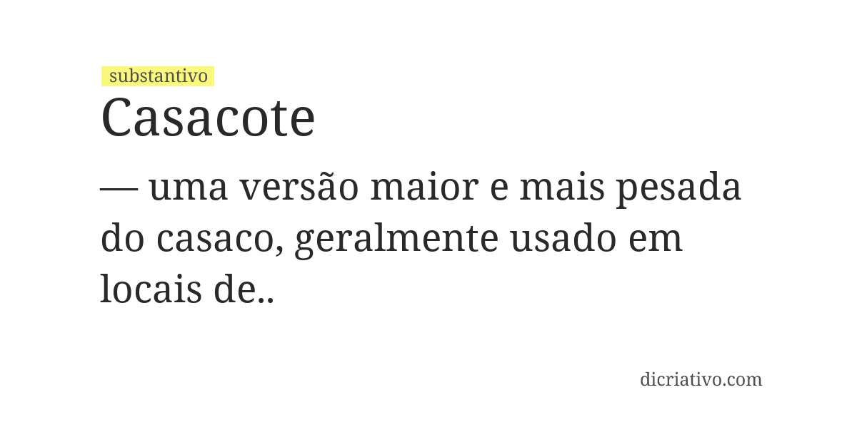 Significado de casacote