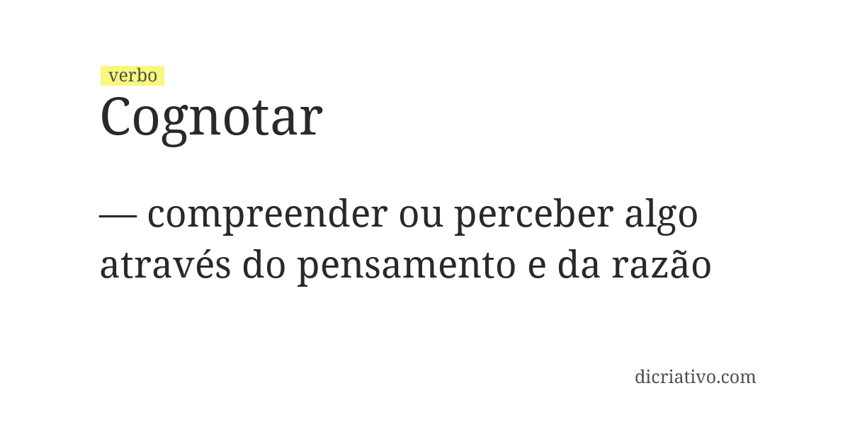 Significado de cognotar