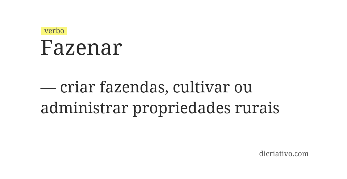 Significado de fazenar
