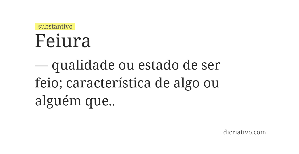 Significado de feiura