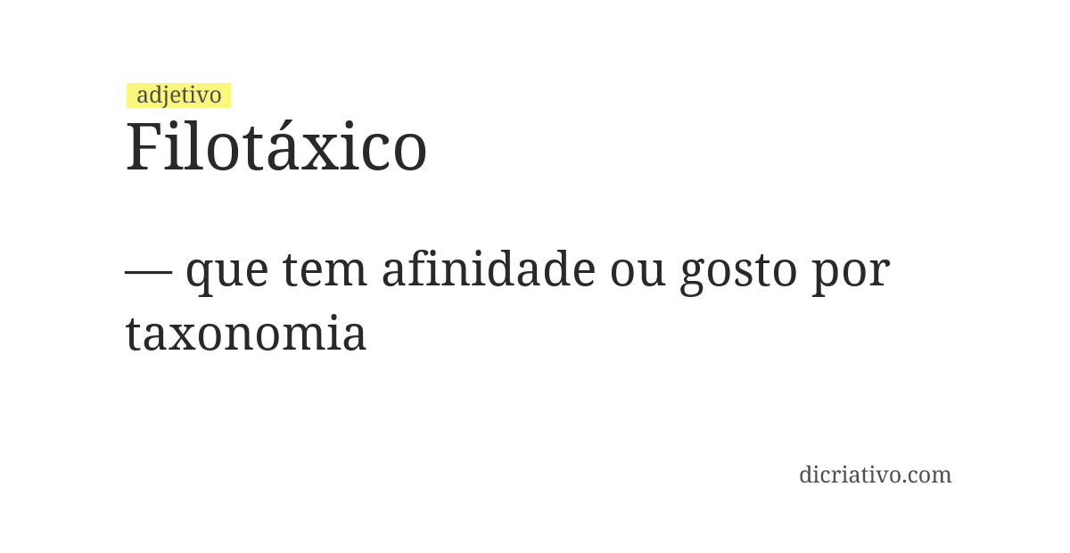 Significado de filotáxico