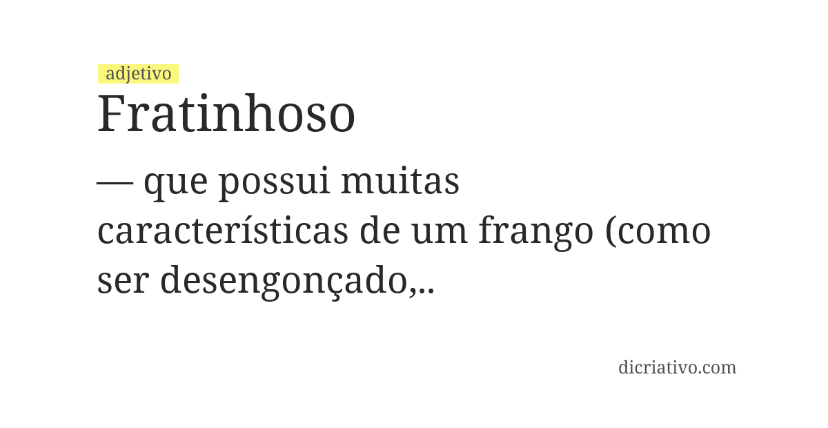 Significado de fratinhoso