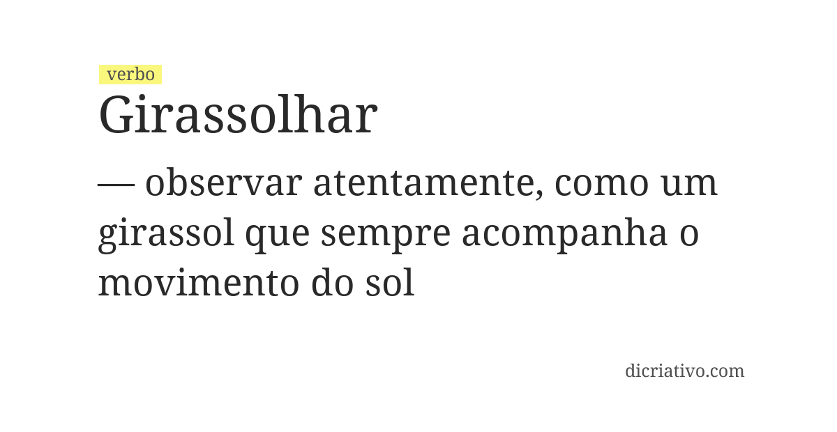 Significado de girassolhar