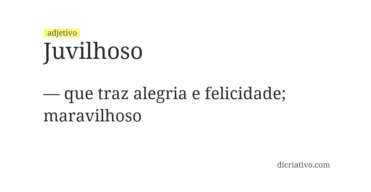 Significado de juvilhoso