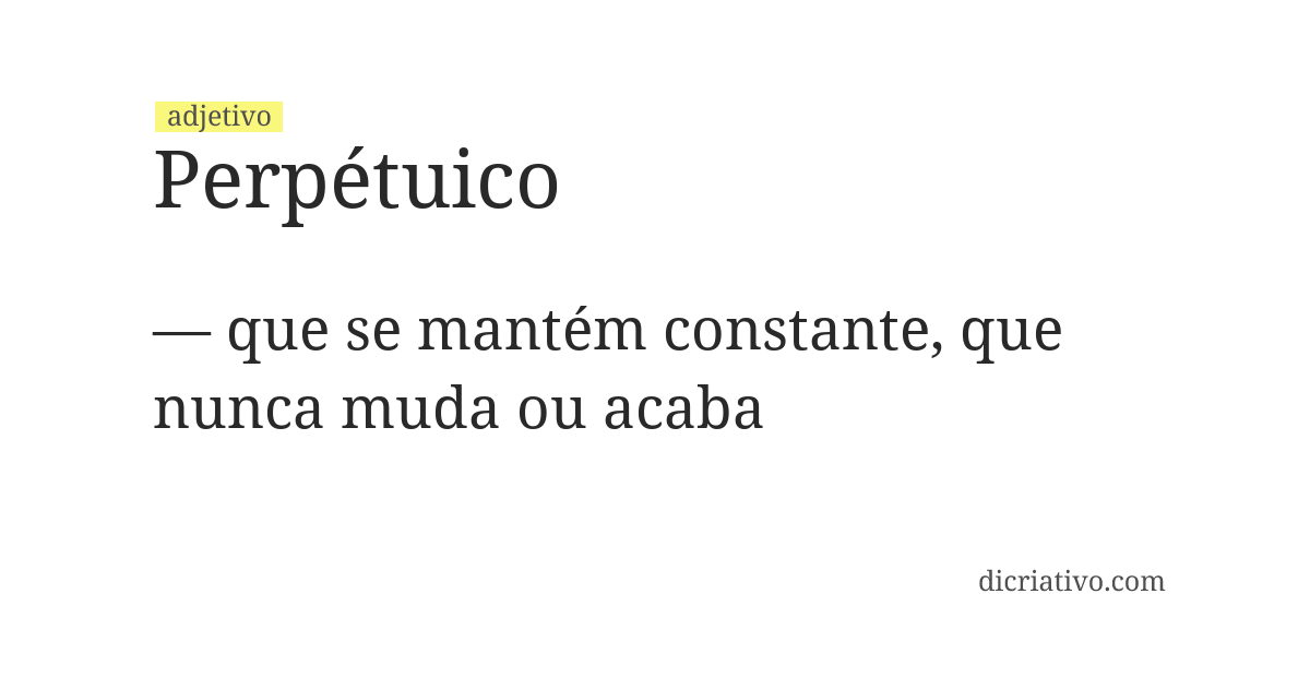 Significado de perpétuico