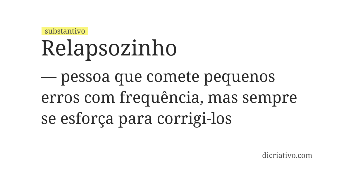 Significado de relapsozinho
