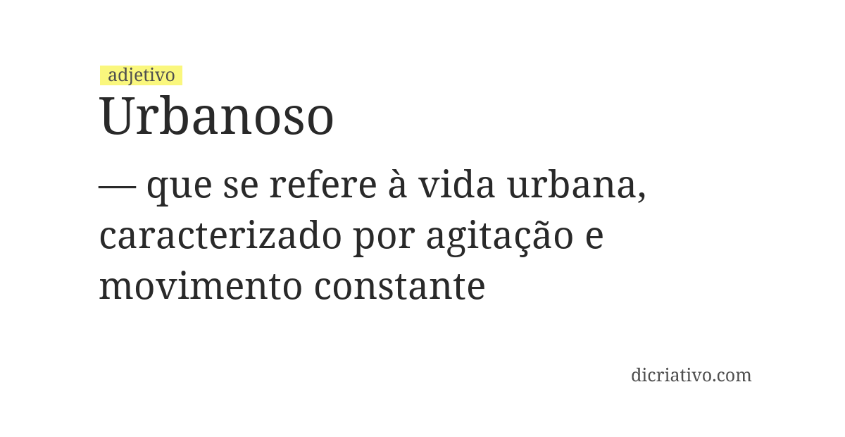 Significado de urbanoso