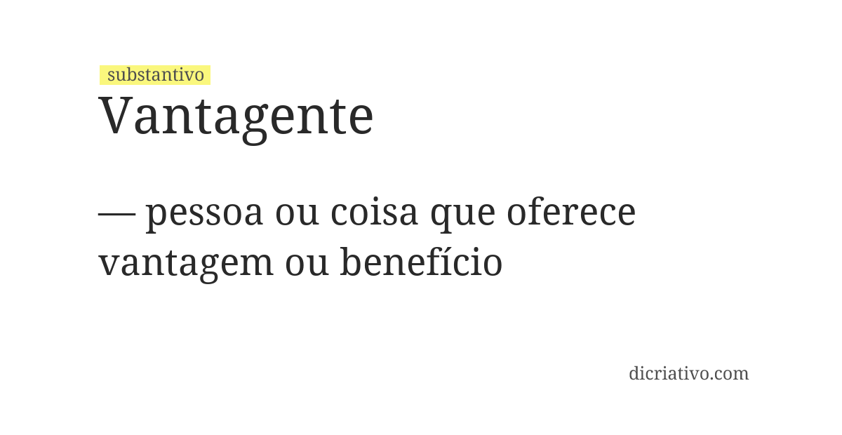 Significado de vantagente