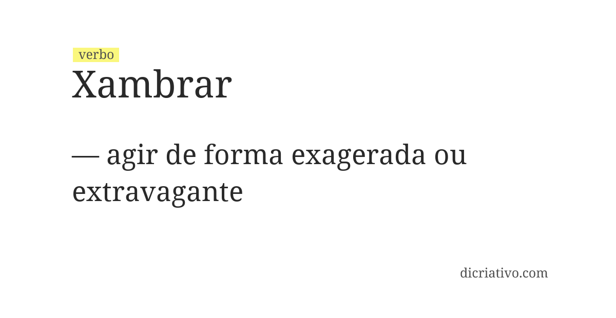 Significado de xambrar
