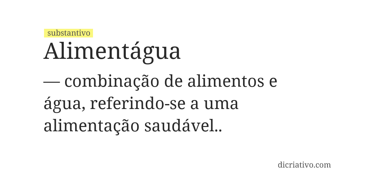 Significado de alimentágua